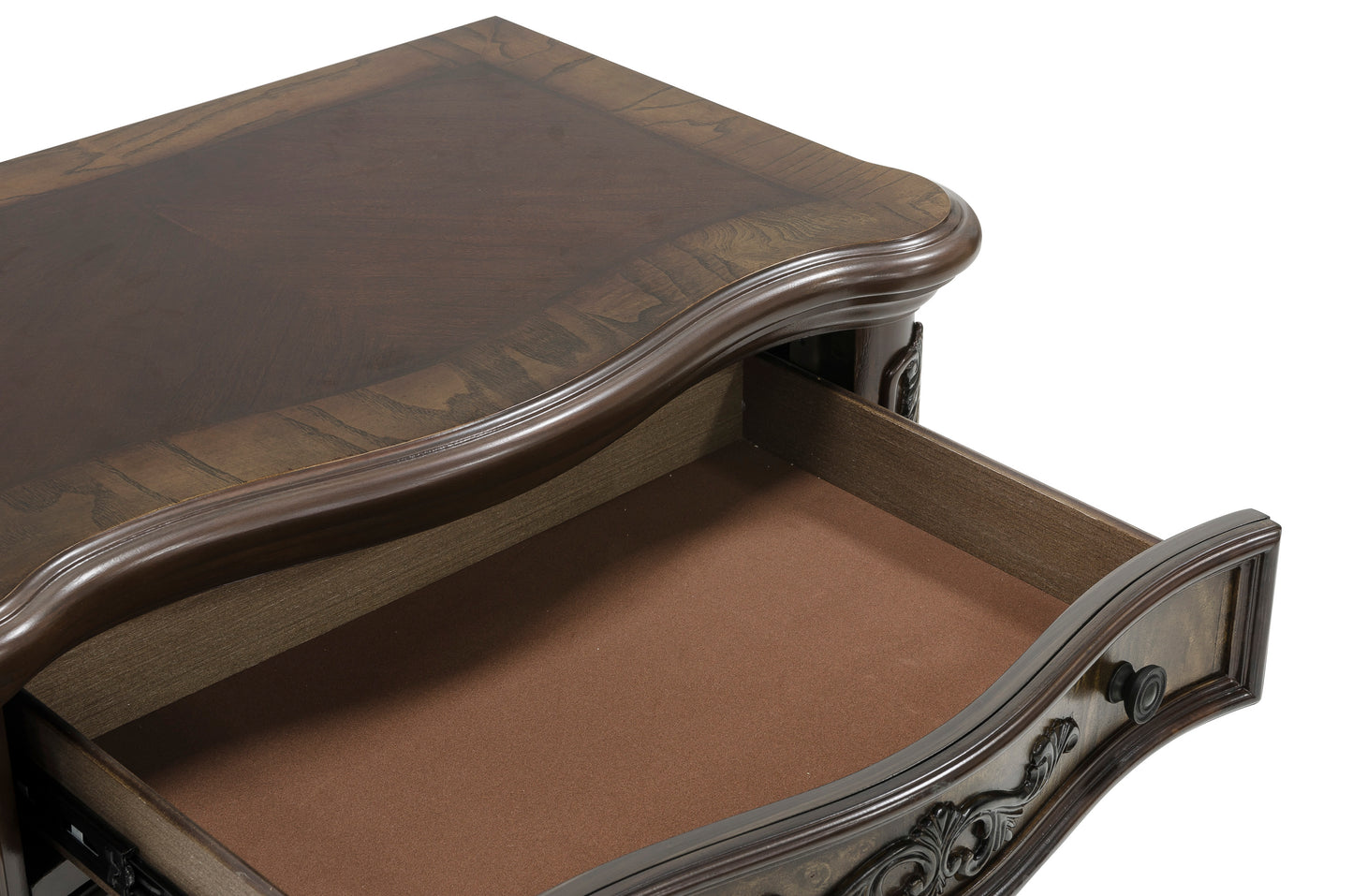 Homelegance Dresser Cherry Traditional Burl Inlay Claw Feet Gold Tipping 2243-4