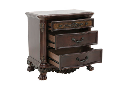 Homelegance Dresser Cherry Traditional Burl Inlay Claw Feet Gold Tipping 2243-4