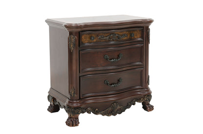 Homelegance Dresser Cherry Traditional Burl Inlay Claw Feet Gold Tipping 2243-4
