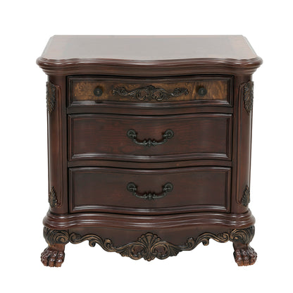 Homelegance Dresser Cherry Traditional Burl Inlay Claw Feet Gold Tipping 2243-4
