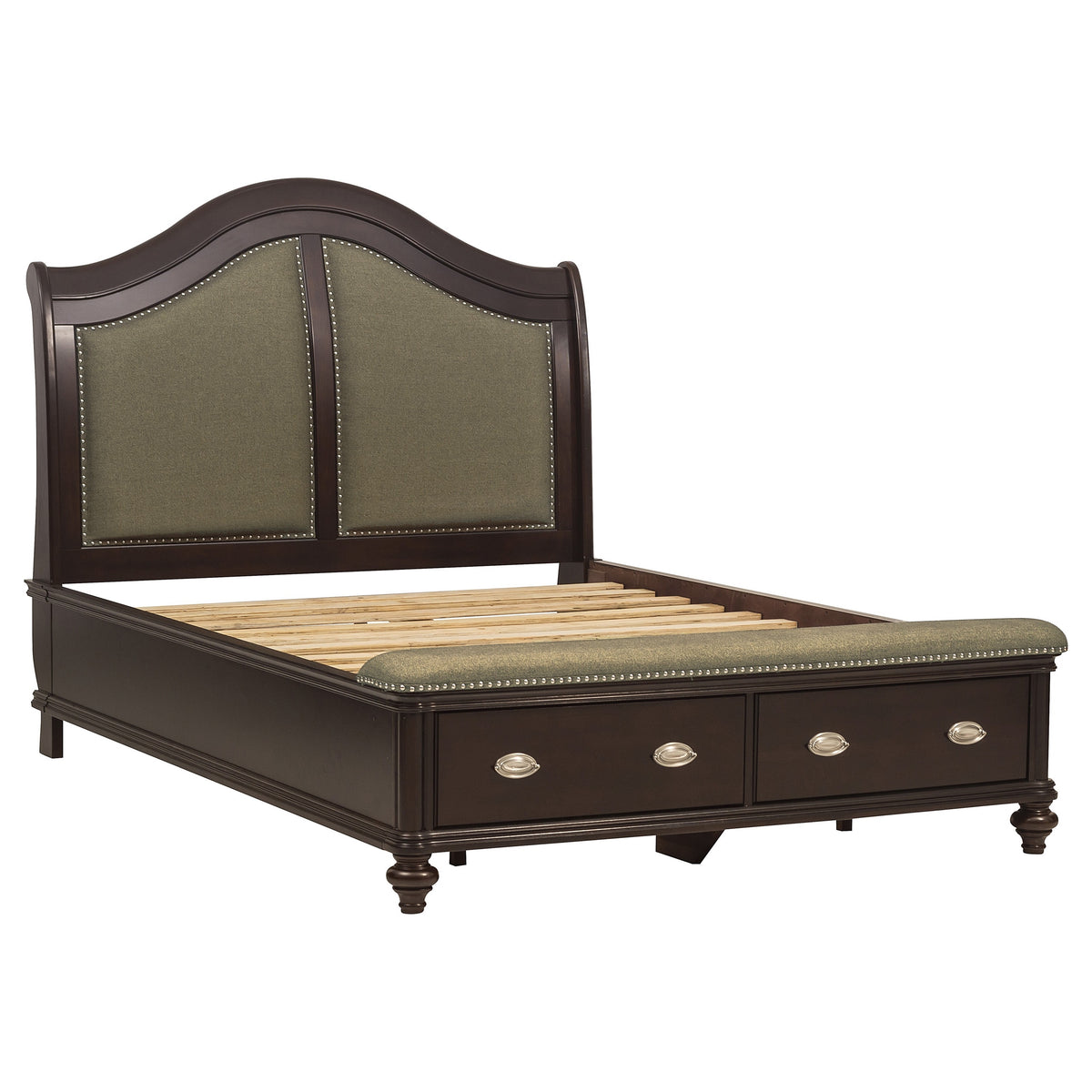 Homelegance Marston Queen Sleigh Platform Bed In Brown