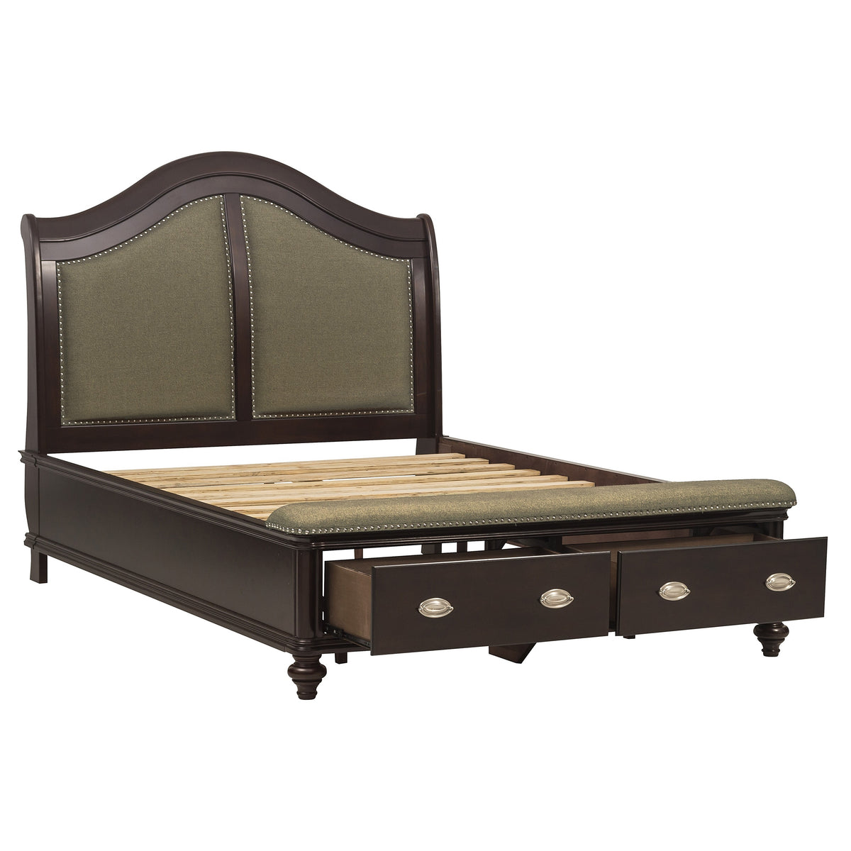 Homelegance Marston Queen Sleigh Platform Bed In Brown
