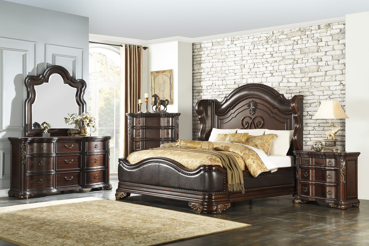 Homelegance Royal Highlands Queen Bed In Brown