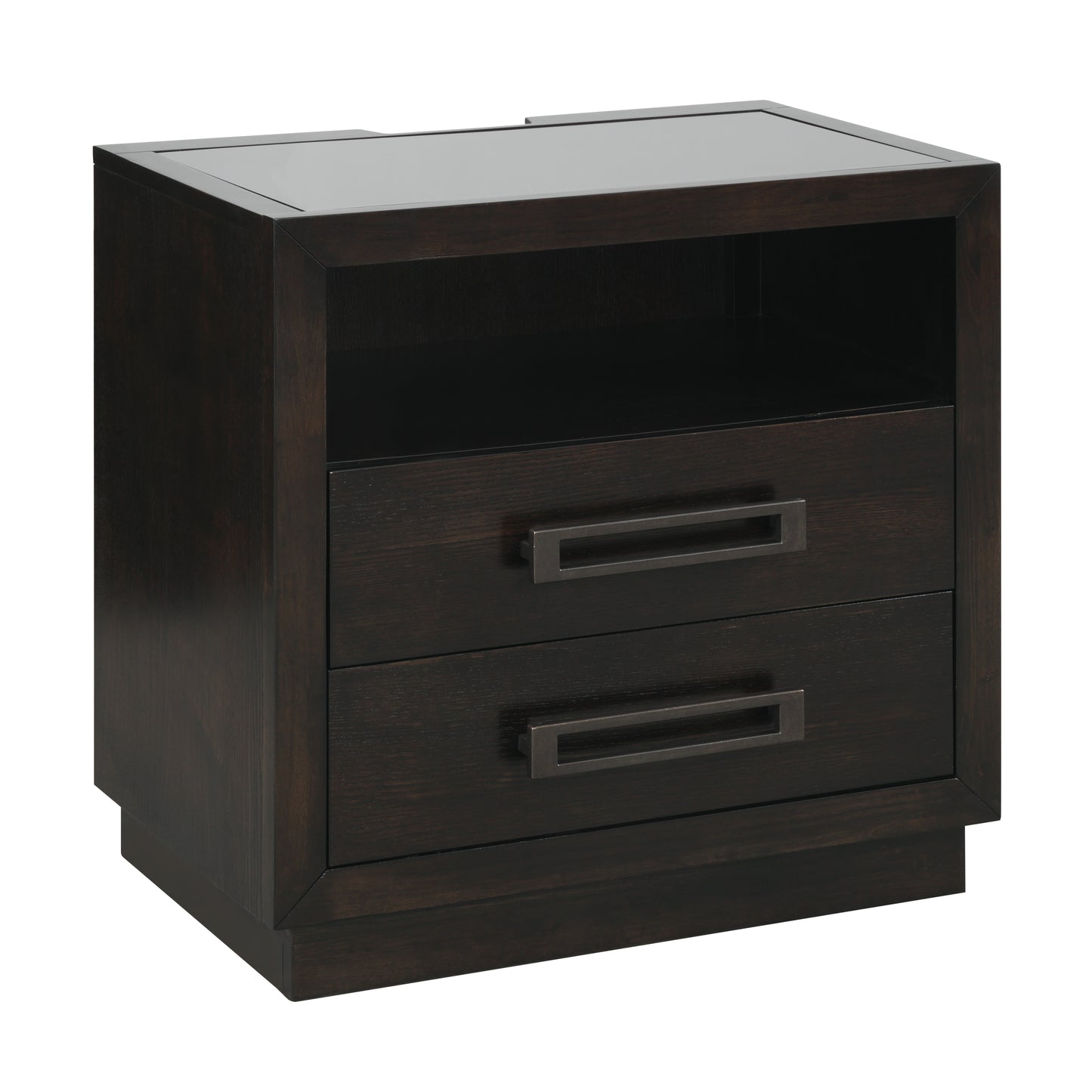 Homelegance Dresser Charcoal Ash Veneer Modern Contemporary Dark Glass Top 5424-4