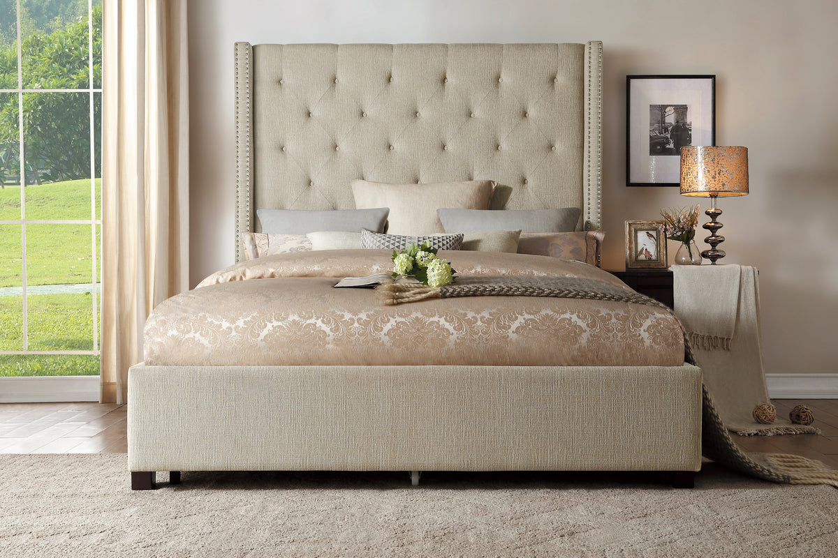 Homelegance Fairborn Queen Platform Bed In Beige