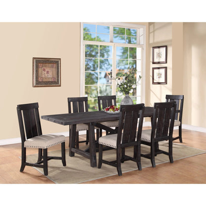 Modus Yosemite 7PC Rectangle Table with 6 Wood Back Side Chairs in Cafe