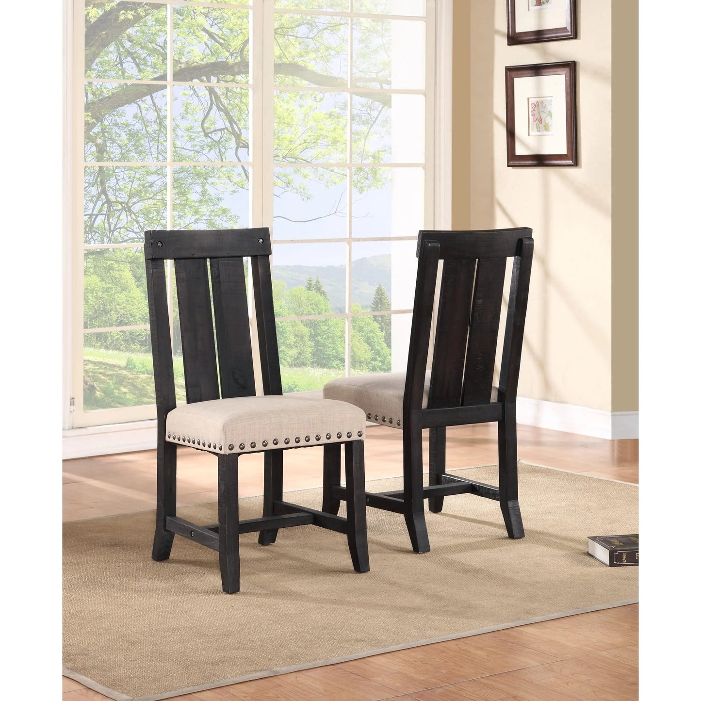 Modus Yosemite 7PC Rectangle Table with 6 Wood Back Side Chairs in Cafe