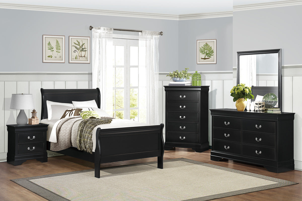 Homelegance Dresser Black Country & Farmhouse Traditional Louis Philippe Style 2147BK-4