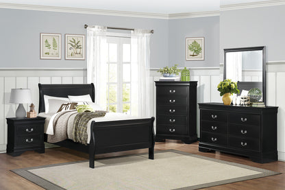 Homelegance Dresser Black Country & Farmhouse Traditional Louis Philippe Style 2147BK-4