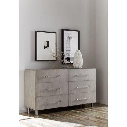 Argento 2 PC Dresser & Mirror Set in Misty Grey