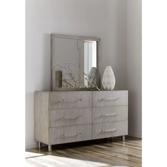 Argento 2 PC Dresser & Mirror Set in Misty Grey