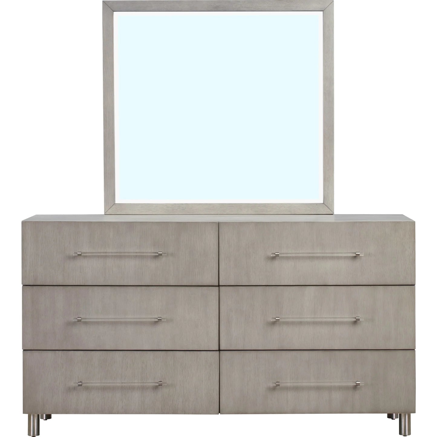 Argento 2 PC Dresser & Mirror Set in Misty Grey