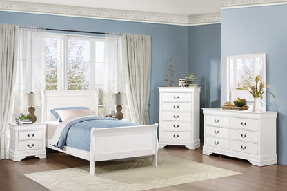 Homelegance Dresser White Transitional Louis Philippe Style Antique Brass 2147W-4