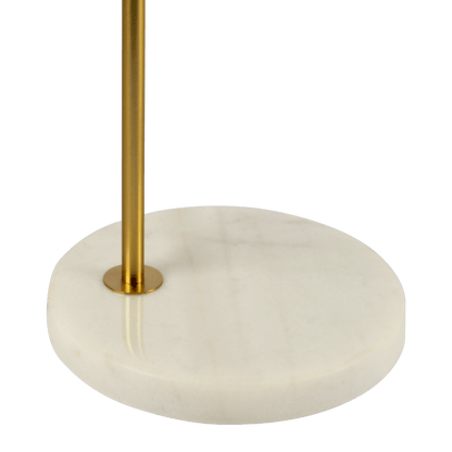 Haven Clear Glass Table Lamp, Gold Brush Metal and Marble Base, Button Control - West Lamp