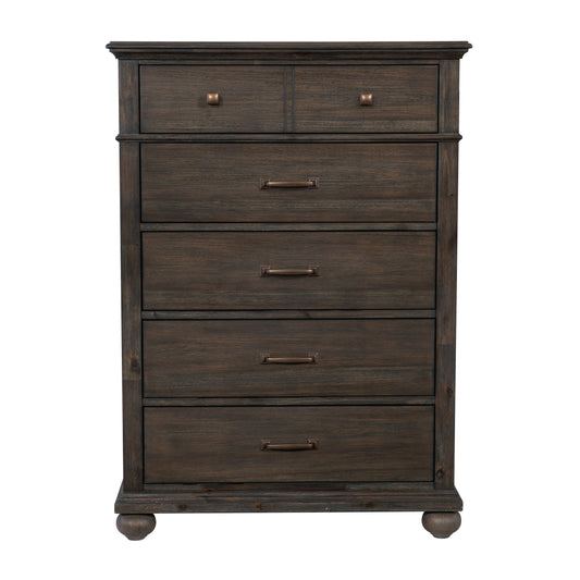 Homlegance Chest Motsinger Collection In Wire-Brushed Rustic Brown Finish