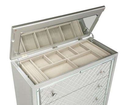 Homlegance Chest Leesa Collection In Silver Finish