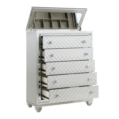 Homlegance Chest Leesa Collection In Silver Finish