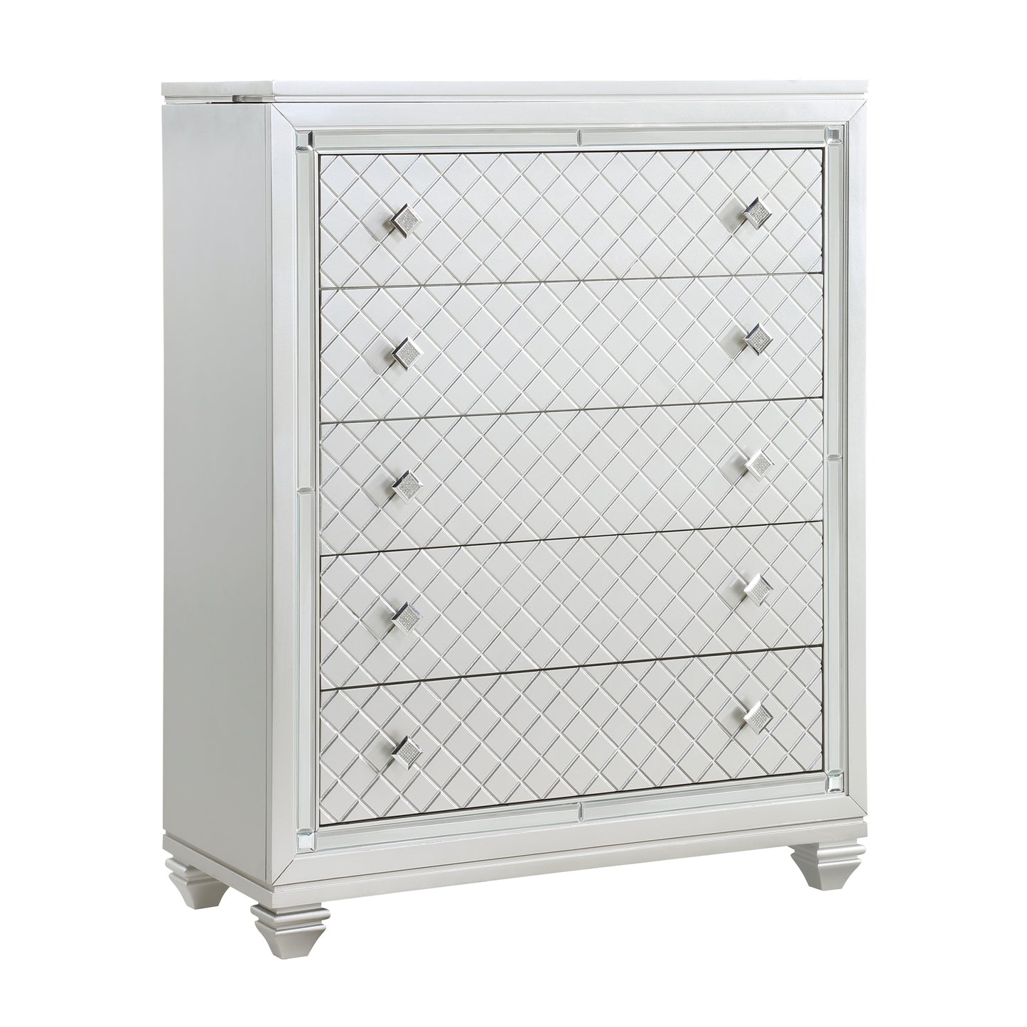 Homlegance Chest Leesa Collection In Silver Finish