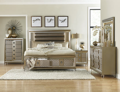 Homlegance Chest Loudon Collection In Champagne Metallic Finish