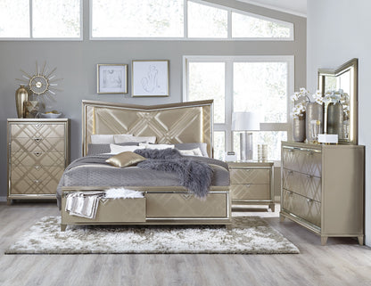 Homlegance Chest Bijou Collection In Champagne Metallic Finish