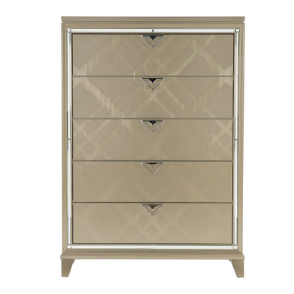 Homlegance Chest Bijou Collection In Champagne Metallic Finish