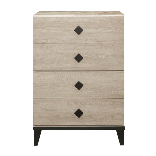 Homlegance Chest Whiting Collection In 2-Tone Finish Cream And Black