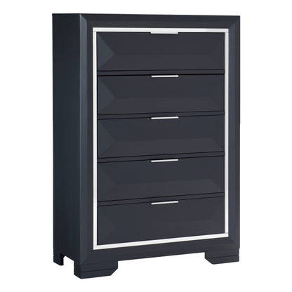 Homlegance Chest Rosemont Collection In Midnight Blue  Finish