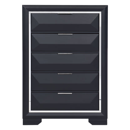 Homlegance Chest Rosemont Collection In Midnight Blue  Finish