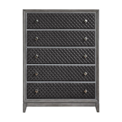 Homlegance Chest West End Collection In Wire-Brushed Gray Finish