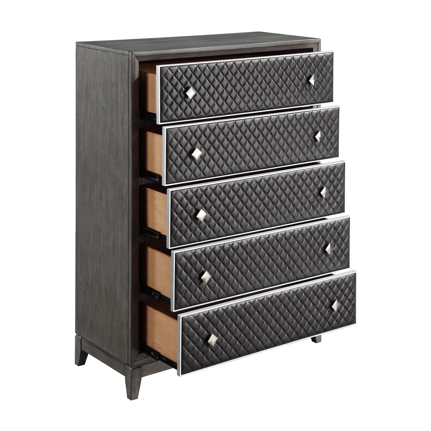 Homlegance Chest West End Collection In Wire-Brushed Gray Finish