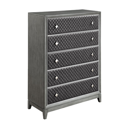 Homlegance Chest West End Collection In Wire-Brushed Gray Finish