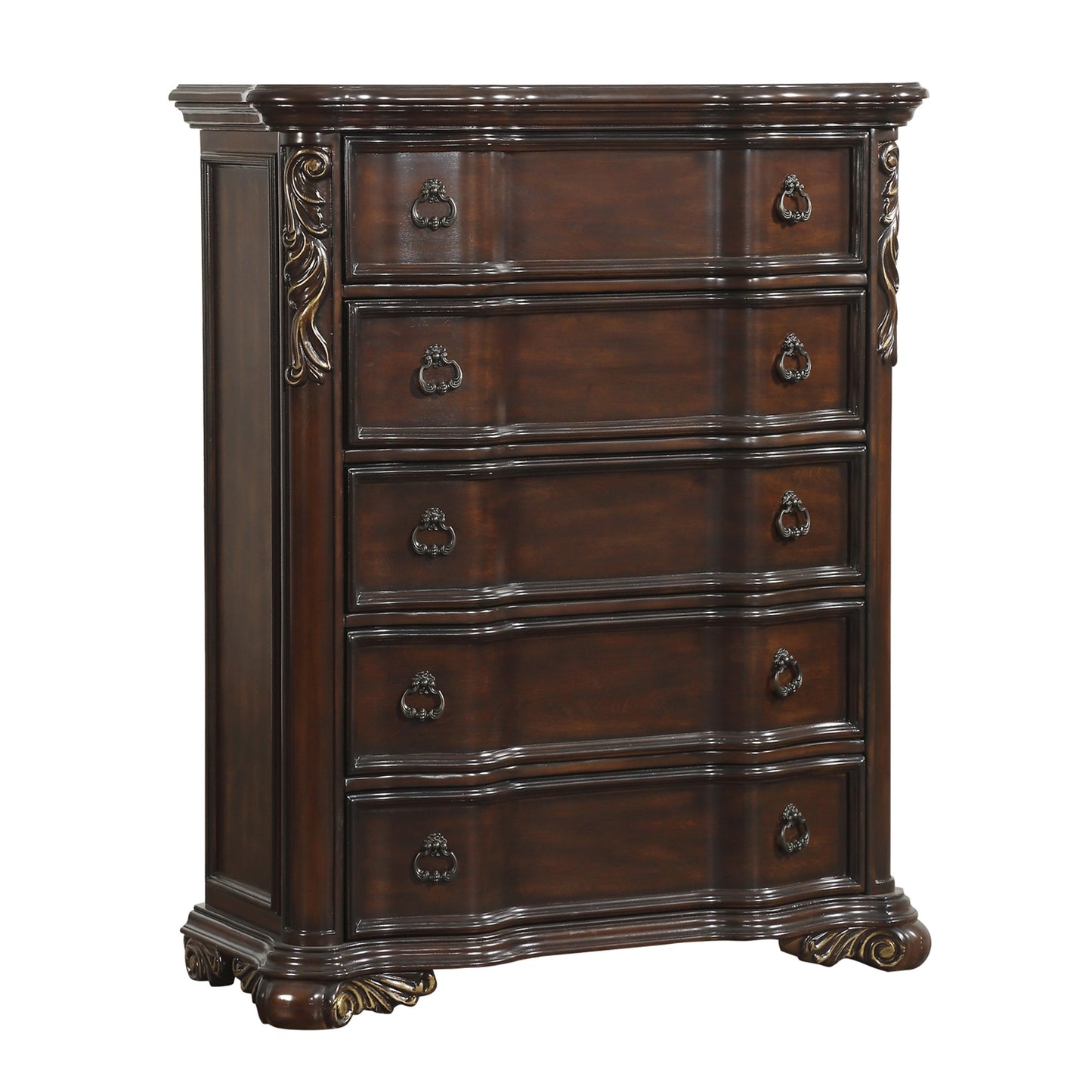 Homlegance Chest Royal Highlands Collection In Dark Cherry Finish