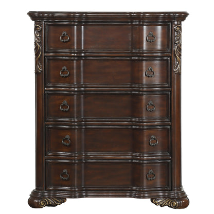 Homlegance Chest Royal Highlands Collection In Dark Cherry Finish