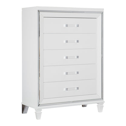 Homlegance Chest Tamsin Collection In White Metallic Finish