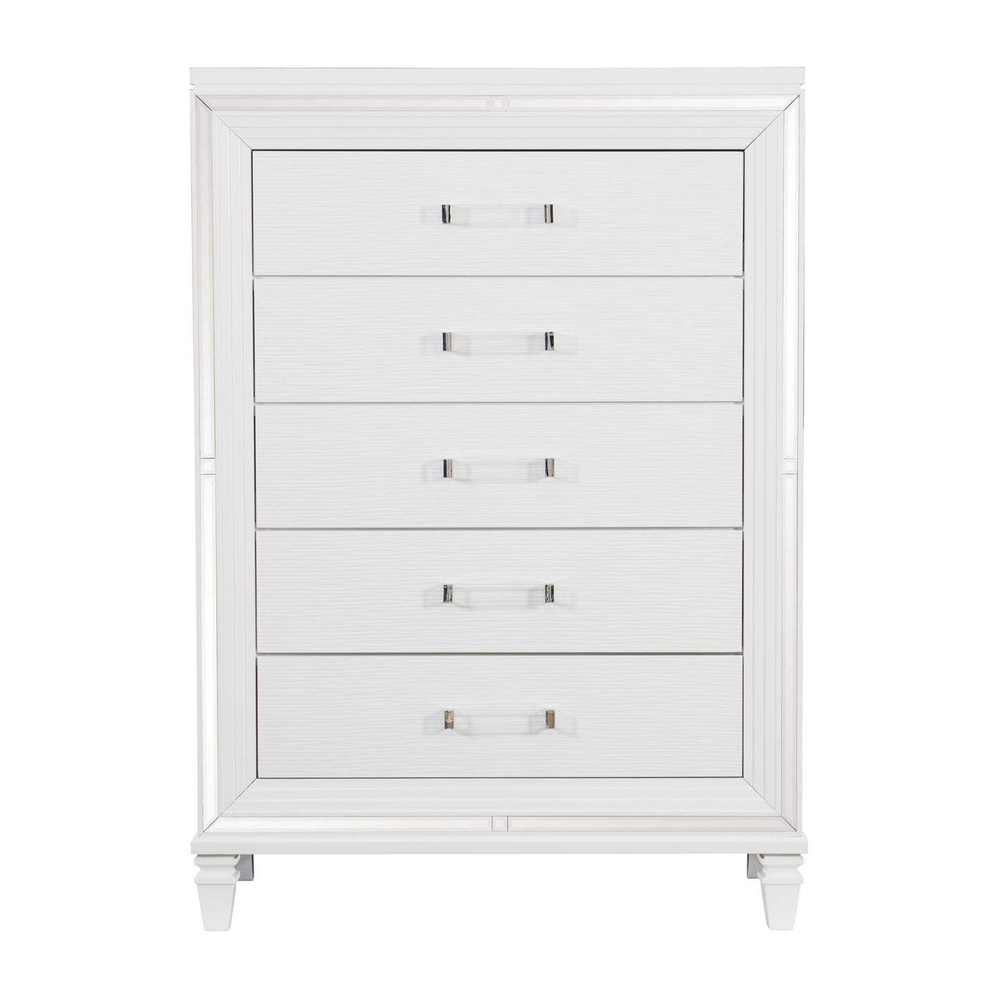 Homlegance Chest Tamsin Collection In White Metallic Finish