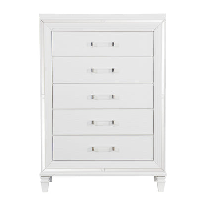 Homlegance Chest Tamsin Collection In White Metallic Finish