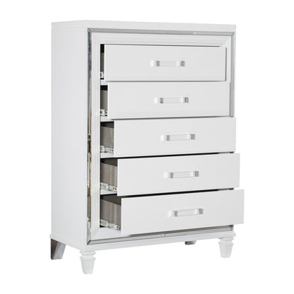 Homlegance Chest Tamsin Collection In White Metallic Finish