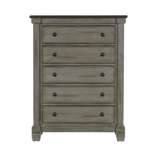 Homlegance Chest Weaver Collection In 2-Tone Finish Coffee And Antique Gray