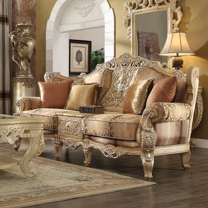 Fabric Sofa in Frost Cream Finish S1633 European Traditional Victorian