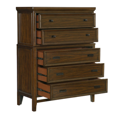 Homlegance Chest Frazier Park Collection In Brown Cherry Finish