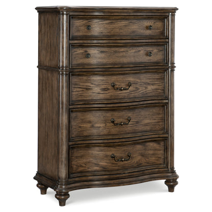 Homlegance Chest Heath Court Collection In Brown Oak Finish