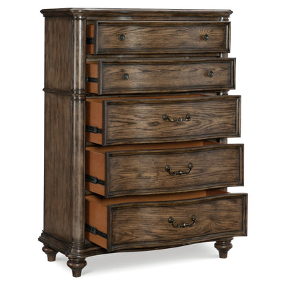 Homlegance Chest Heath Court Collection In Brown Oak Finish