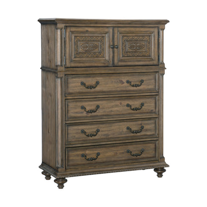 Homlegance Chest Rachelle Collection In Weathered Pecan Finish