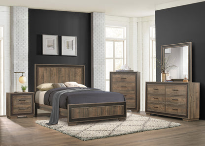 Homlegance Chest Ellendale Collection In 2-Tone Finish Rustic Mahogany And Dark Ebony