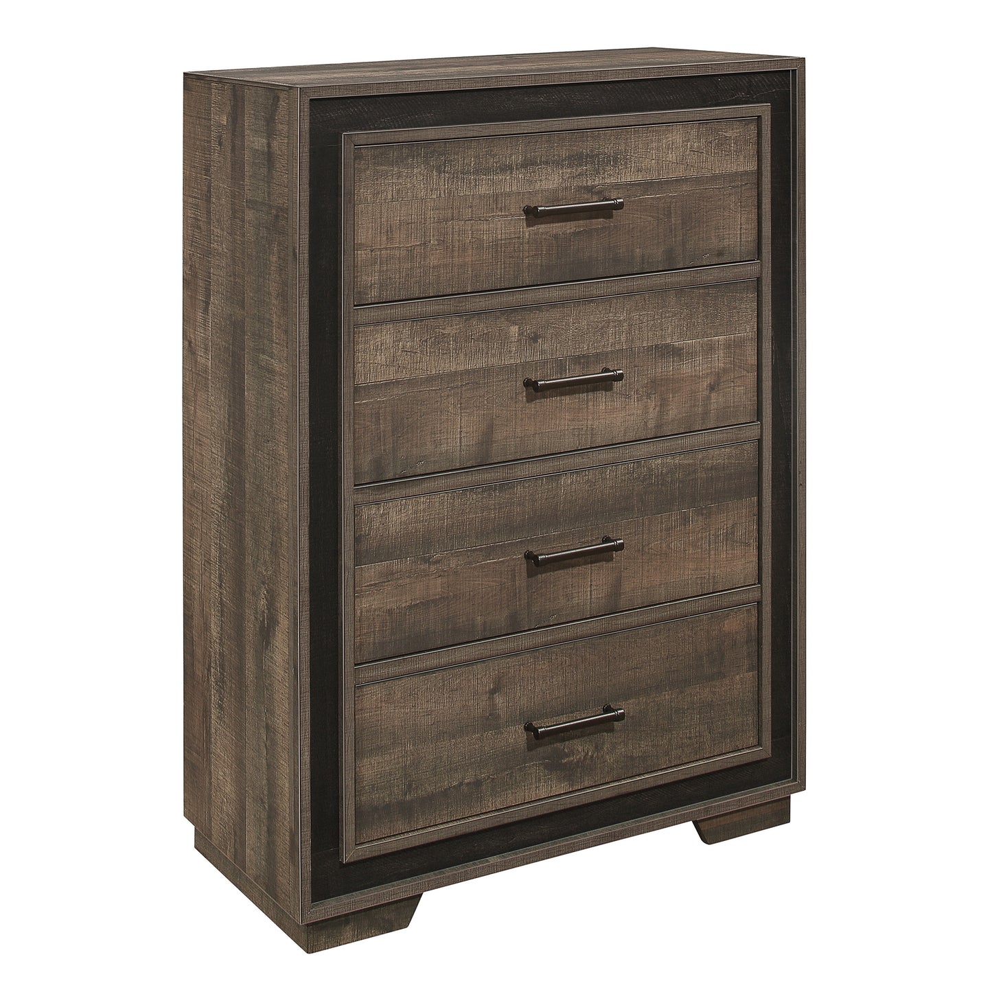 Homlegance Chest Ellendale Collection In 2-Tone Finish Rustic Mahogany And Dark Ebony