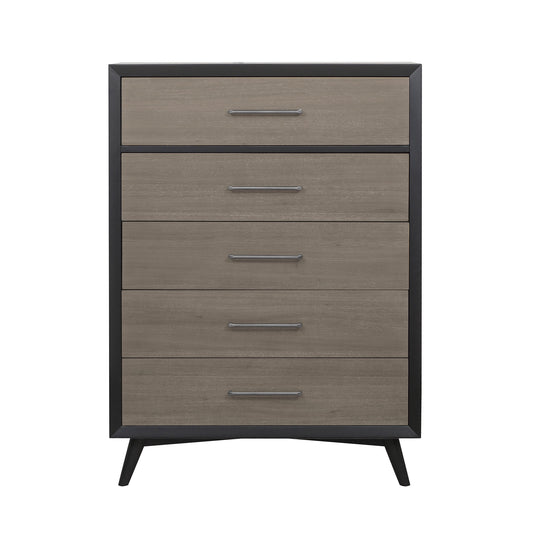 Homlegance Chest Raku Collection In 2-Tone Finish Gray And Black