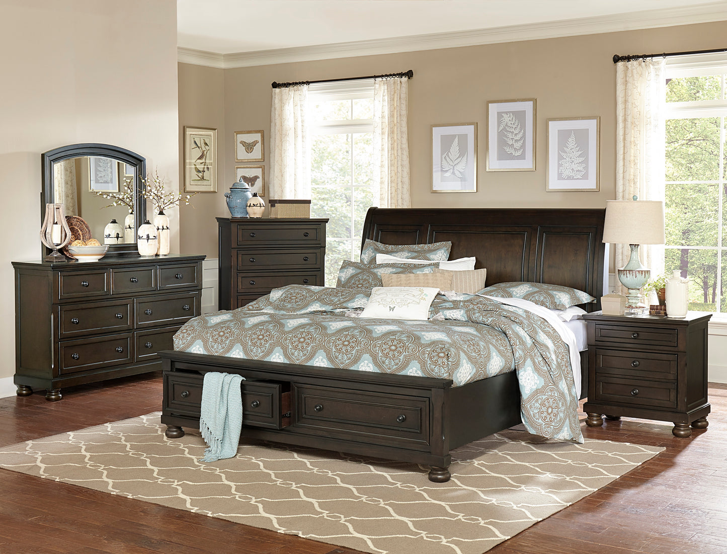 Homlegance Chest Begonia Collection In Grayish Brown Finish