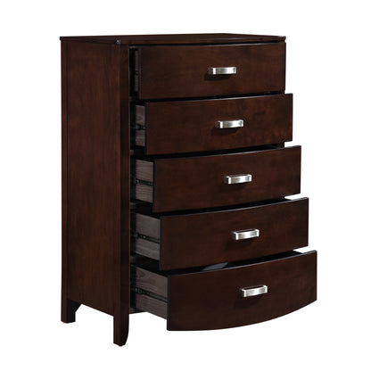 Homlegance Chest Lyric Collection In Dark Cherry Finish