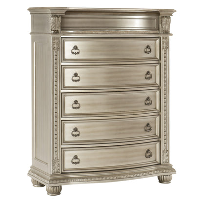 Homlegance Chest Cavalier Collection In Silver Finish