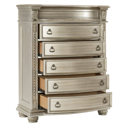 Homlegance Chest Cavalier Collection In Silver Finish